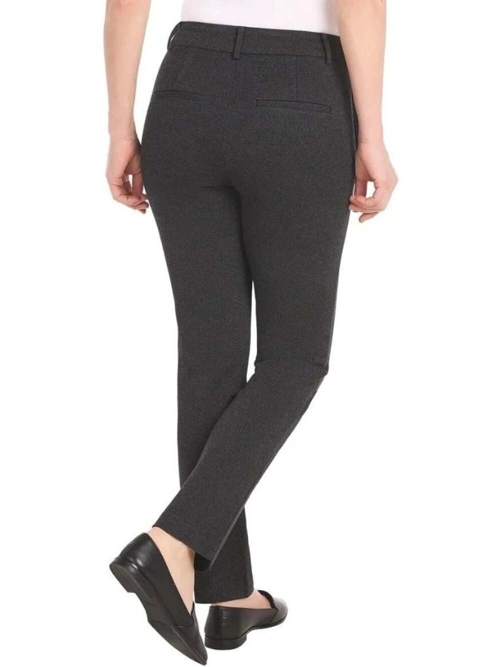 NWT Dalia Women's S Gray Mid-Rise Slim Dress Pants Tummy Control Pull onG2095 - Picture 3 of 14